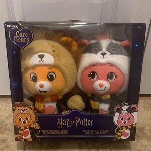 Care Bears Harry Potter Gryffindor and Hufflepuff Plush Duo NEW 25 years